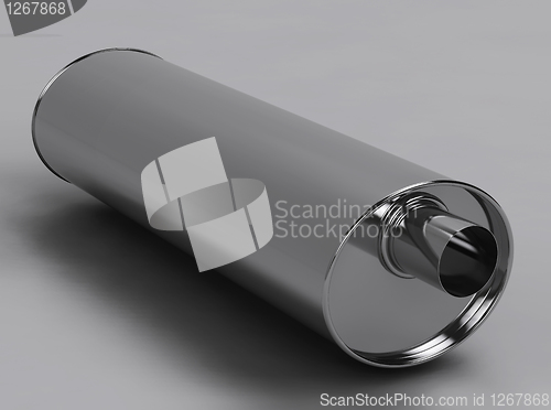 Image of 3D of catalytic converter in grey studio