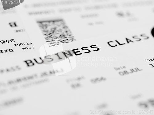 Image of Business class ticket