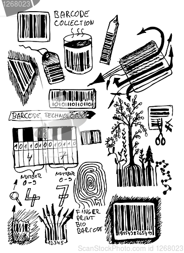 Image of hand drawn barcode icons 