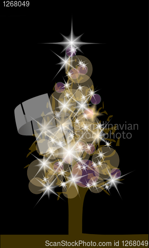 Image of nice christmas tree with the lights