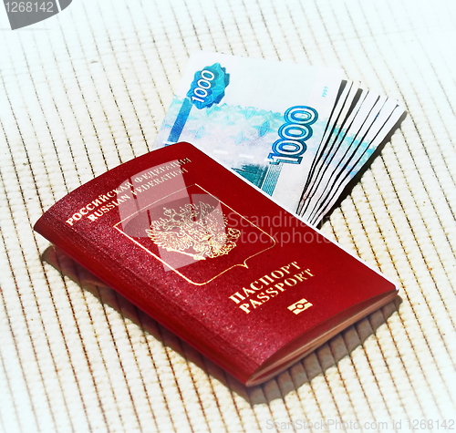 Image of passport and money