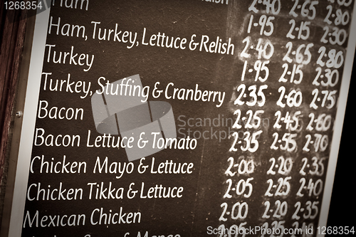 Image of menu