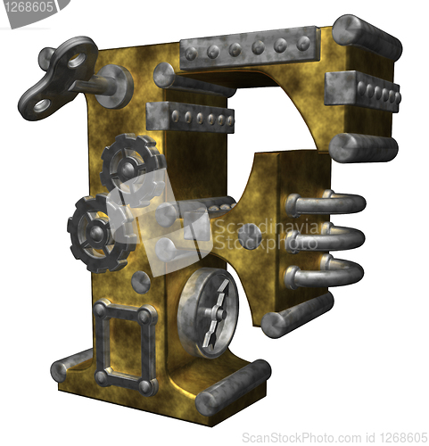 Image of steampunk letter f