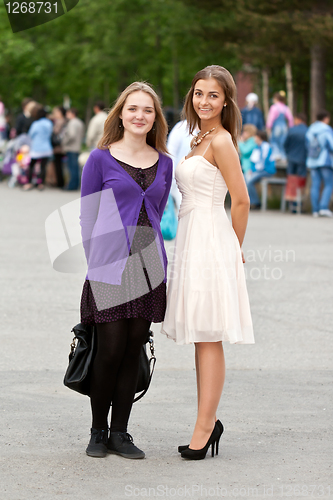 Image of Two girls in a square