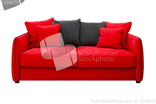 Image of Red sofa isolated