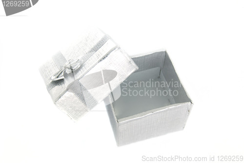 Image of Open gift box over white