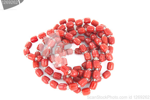 Image of Rolled up red necklace