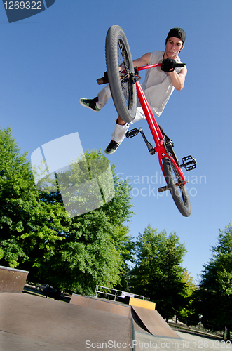 Image of BMX Bike Stunt tail whip