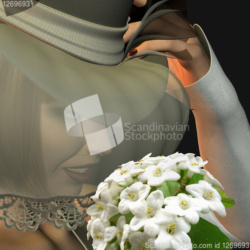 Image of Bride with hat