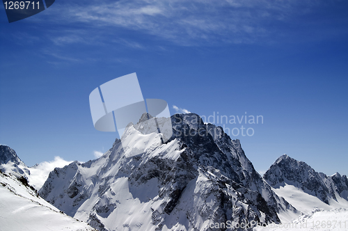 Image of Caucasus Mountains. Mount Dombay-Ulgen.