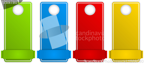 Image of Set of Colorful Text Box Door Hangers