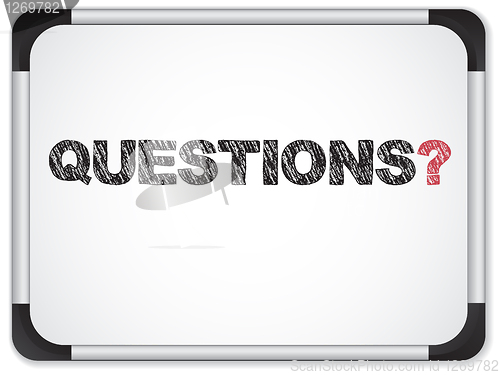 Image of Whiteboard with Questions Message written in Black