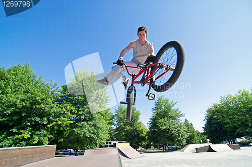 Image of BMX Bike Stunt tail whip