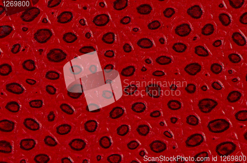 Image of Red leather book cover detail