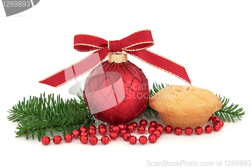 Image of Christmas Bauble and Mince Pie 