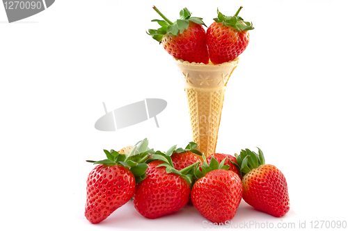 Image of strawberry ice cream concept