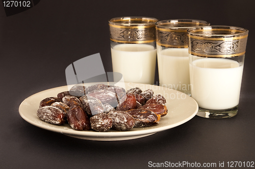 Image of dates and milk