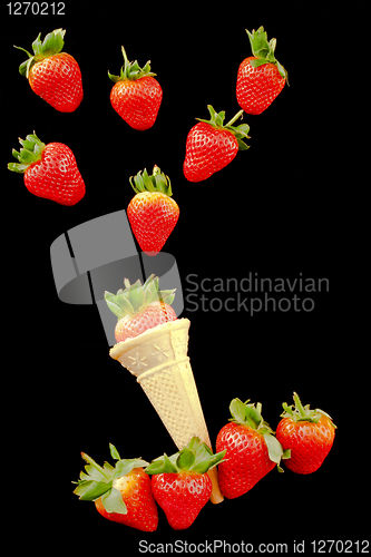 Image of strawberry ice cream concept