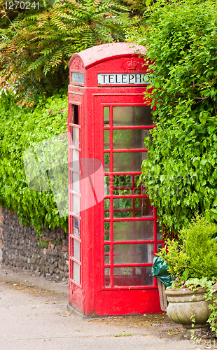 Image of British classic phone box in Lavenham, Suffolk