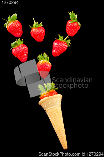 Image of strawberry ice cream concept