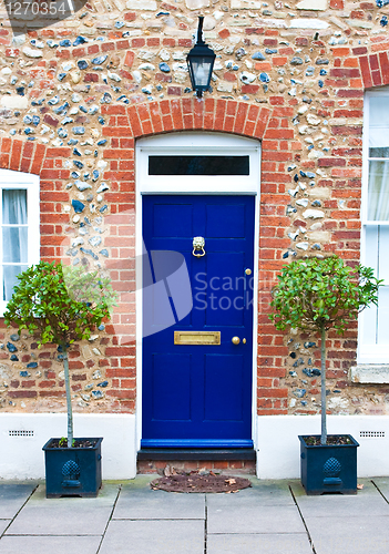 Image of blue front door