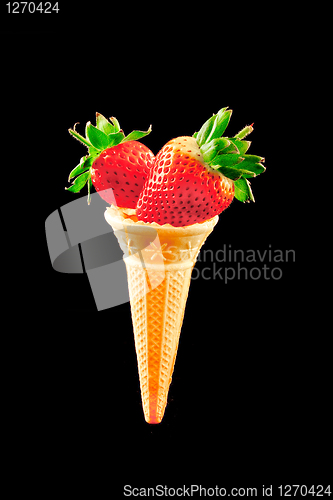 Image of strawberry ice cream concept