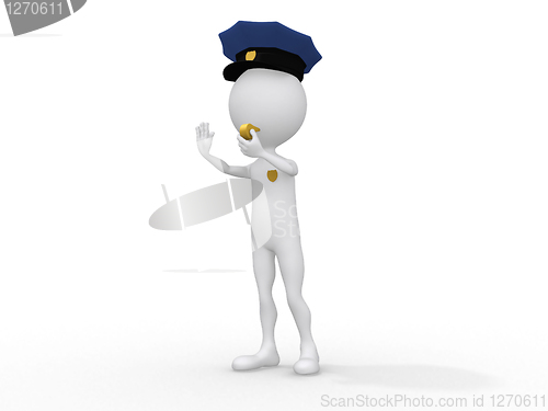 Image of 3D police officer - isolated over a white background 