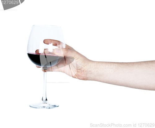 Image of Hand Holding a Glass of Red Wine