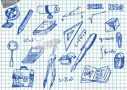 Image of hand drawn school accesories 