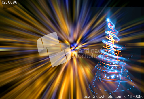 Image of christmas tree from the color lights