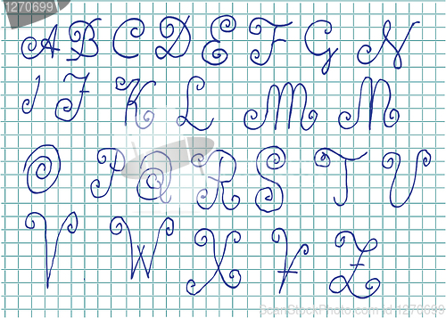 Image of original hand drawn alphabet 