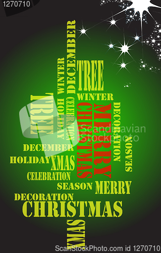 Image of christmas tree from words 