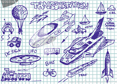 Image of hand drawn transportation icons