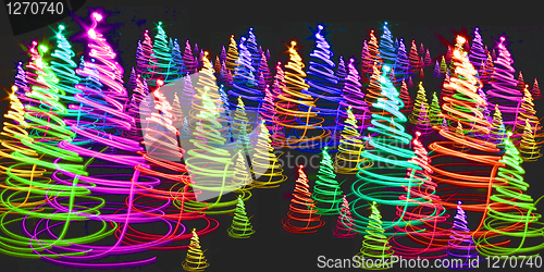 Image of christmas forest from the color lights
