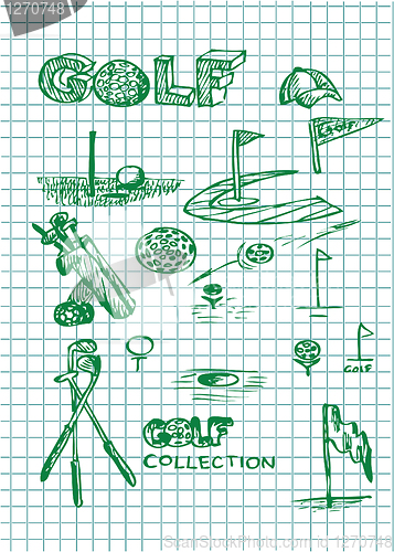 Image of hand drawn golf illustrations