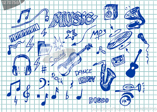 Image of hand drawn music object 