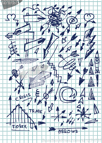 Image of hand drawn arrows set 