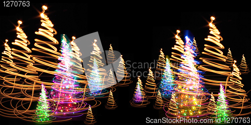 Image of christmas forest from the color lights