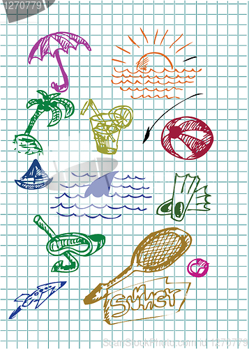 Image of hand drawn summer collection 