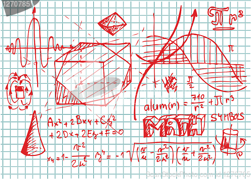 Image of hand drawn math symbols 