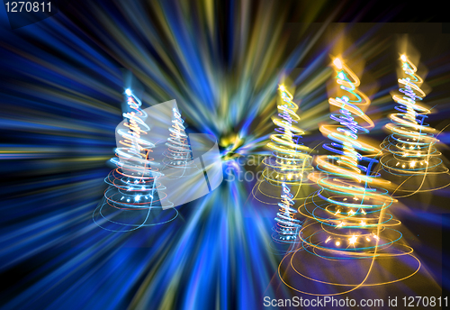 Image of christmas forest from the color lights