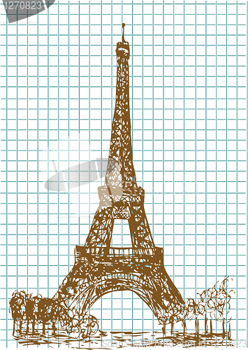 Image of hand drawn eifel tower 