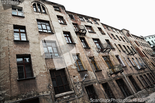 Image of old grunge house in lodz centre town