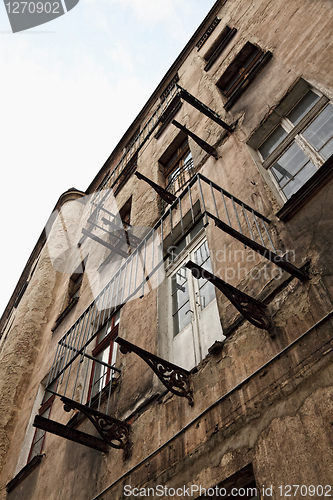 Image of old grunge house in lodz centre town