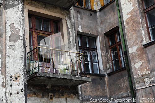 Image of old grunge house in lodz centre town