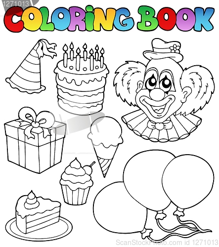 Image of Coloring book with party theme 1