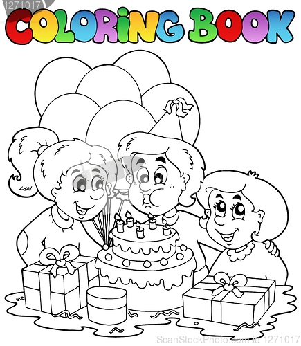 Image of Coloring book with party theme 2