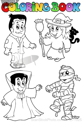 Image of Coloring book Halloween topic 4