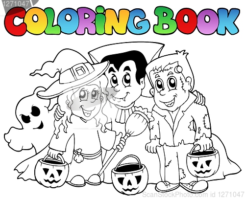 Image of Coloring book Halloween topic 3