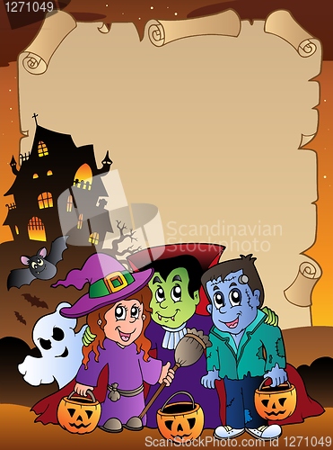 Image of Parchment with Halloween topic 4